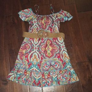 Paisley off the shoulder dress